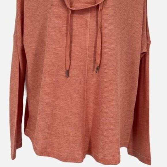 Charlie Paige Waffle Knit Cowl Neck Pullover Top in Pink Size M/M - Picture 3 of 9